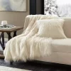 Cream Faux Mink Fluffy Throw