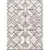 Cream Geometric Diamonds Fringed Area Rug, 7x10