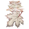 Cream Maple Leaves Embroidered Table Runner