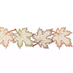Cream Maple Leaves Embroidered Table Runner
