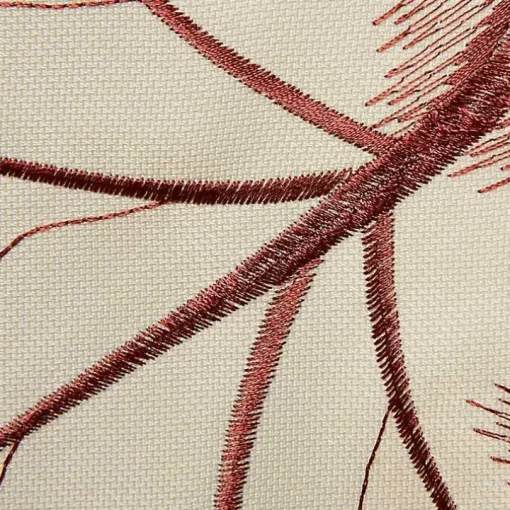 Cream Maple Leaves Embroidered Table Runner