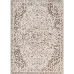 Cream Medallion Area Rug, 5x8