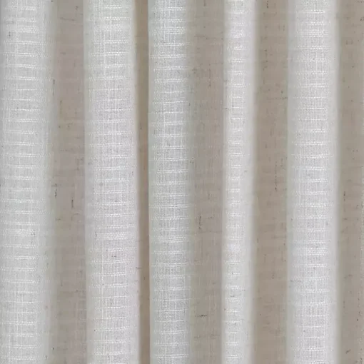Cream Solid Pleated Single Curtain Panel, 84 in.