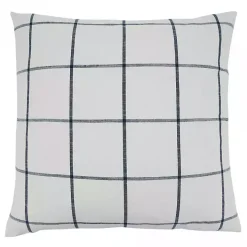 Cream White Large Checked Throw Pillow