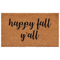 Cursive Happy Fall Y'all Coir Doormat, 24x36