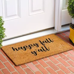 Cursive Happy Fall Y'all Coir Doormat, 24x36