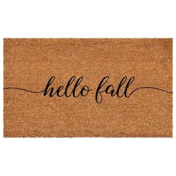 Cursive Hello Fall Coir Doormat, 24x36