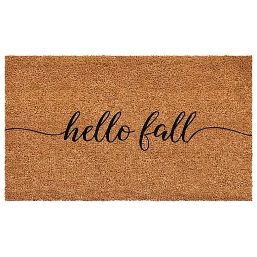 Cursive Hello Fall Coir Doormat, 24x36
