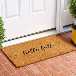 Cursive Hello Fall Coir Doormat, 24x36