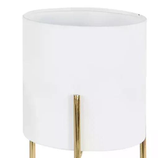 Daisy White Modern Iron Planters, Set of 3
