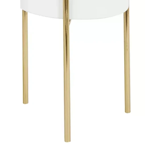 Daisy White Modern Iron Planters, Set of 3