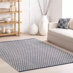 Dark Gray and Ivory Dainty Diamond Runner