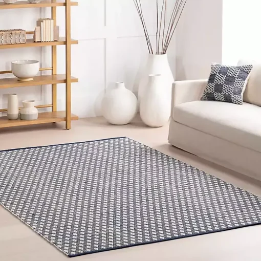 Dark Gray and Ivory Dainty Diamond Runner