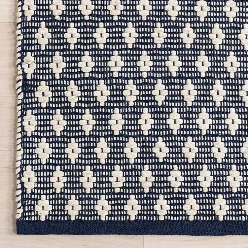 Dark Gray and Ivory Dainty Diamond Runner