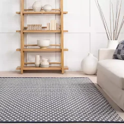 Dark Gray and Ivory Dainty Diamond Runner