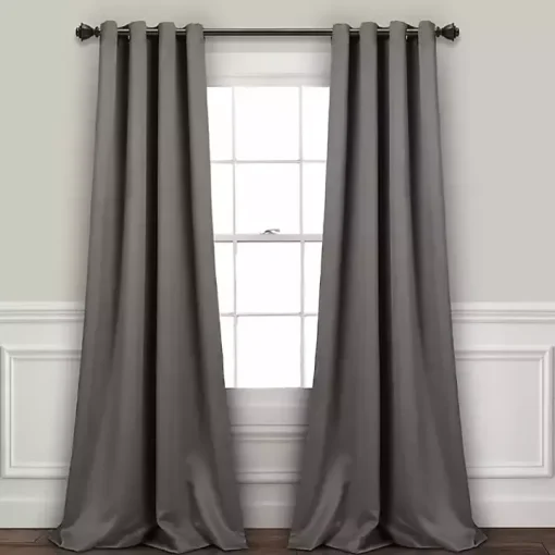 Dark Gray Blackout Curtain Panel Set, 84 in.