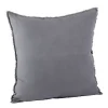 Dark Gray Fringed Edge Pillow