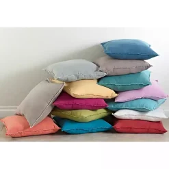 Dark Gray Fringed Edge Pillow