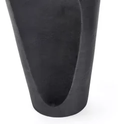 Dark Gray Metal Jug Vase, 14 in.