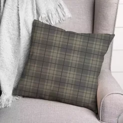 Dark Gray Plaid Indoor/Outdoor Pillow