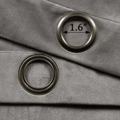 Dark Gray Prima Velvet Curtain Panel Set, 108 in.