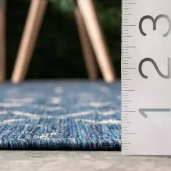 Davon Blue Moroccan Trellis Outdoor Rug, 5x8