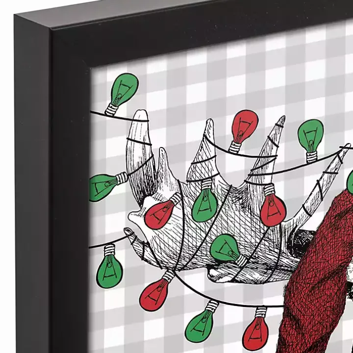 Decorated Moose Framed Canvas Art Print