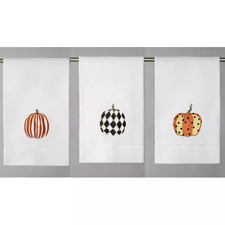 Decorative Pumpkin Hand Towels, Set of 6