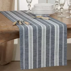 Deep Blue Thin Striped Table Runner