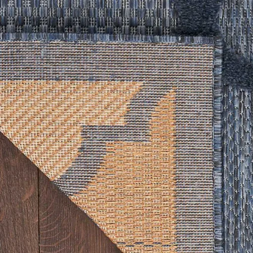 Deep Navy Trellis Outdoor Area Rug, 4x6
