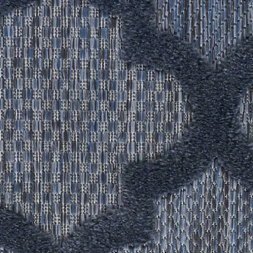 Deep Navy Trellis Outdoor Area Rug, 4x6