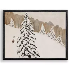 Deer in the Snow Framed Art Print
