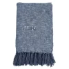 Denim Blue with Fringe Throw Blanket