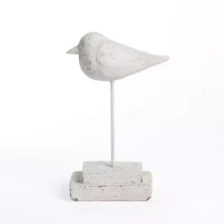 Distressed Ivory Bird Figurine, 13 in.