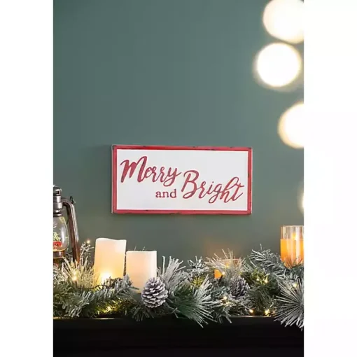 Distressed Merry and Bright Wall Plaque
