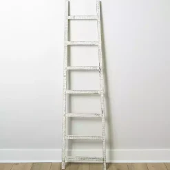 Distressed White Leaning Ladder