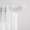 Distressed White Open Sphere Curtain Rod, 120 in.