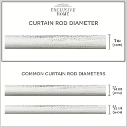 Distressed White Open Sphere Curtain Rod, 120 in.