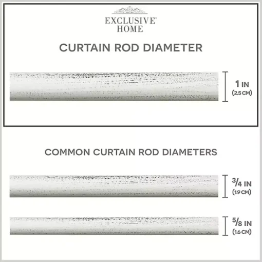 Distressed White Open Sphere Curtain Rod, 120 in.