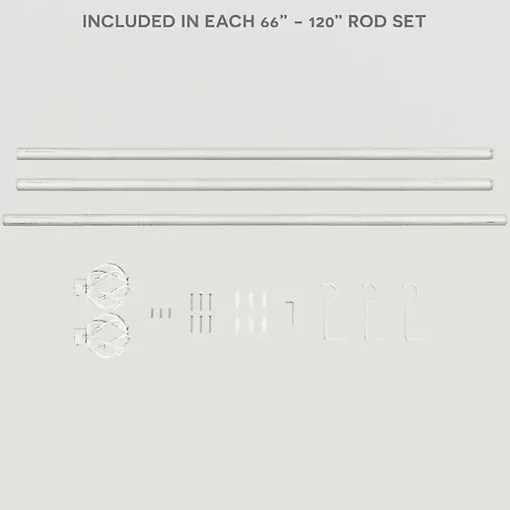 Distressed White Open Sphere Curtain Rod, 120 in.