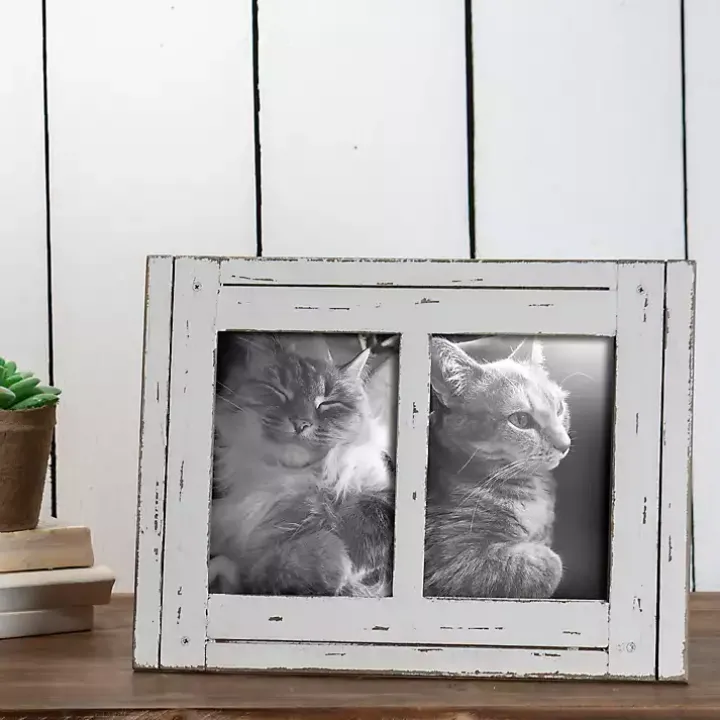 Distressed Whitewashed Collage Picture Frame
