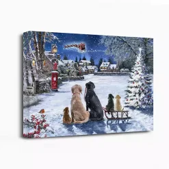 Dogs Watching Santa Canvas Art Print