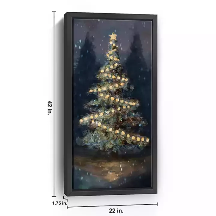 Dreamy Christmas Tree Framed Canvas Art, 22x42 in.