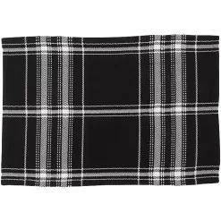 Dual White and Black Cotton Placemats, Set of 4