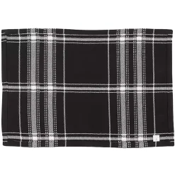 Dual White and Black Cotton Placemats, Set of 4