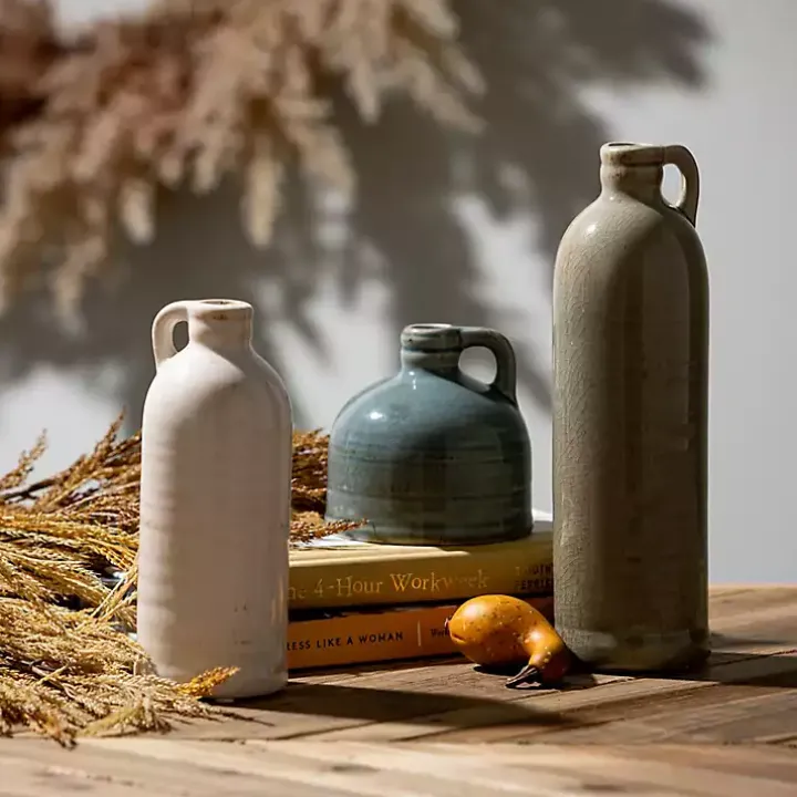 Earth Tones Jug Vases, Set of 3