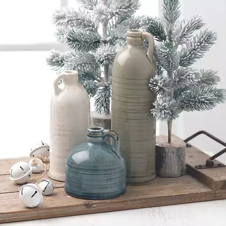 Earth Tones Jug Vases, Set of 3