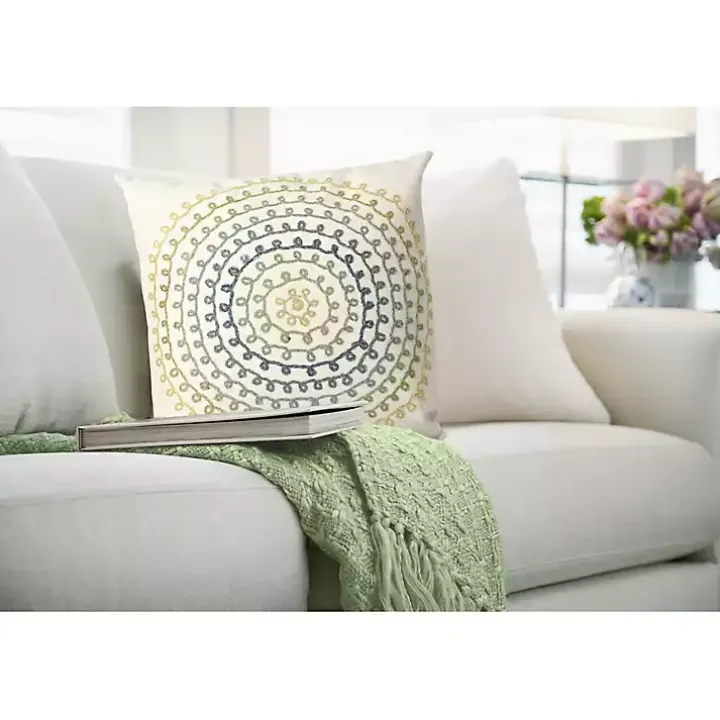 Earthy Ivory Lamontage Swirl Outdoor Throw Pillow