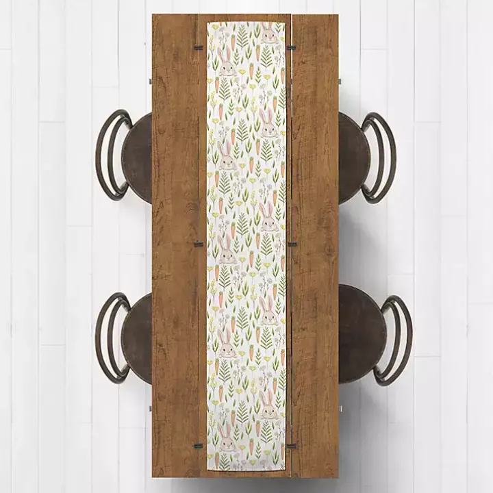 Easter Bunnies and Carrots Table Runner, 72 in.