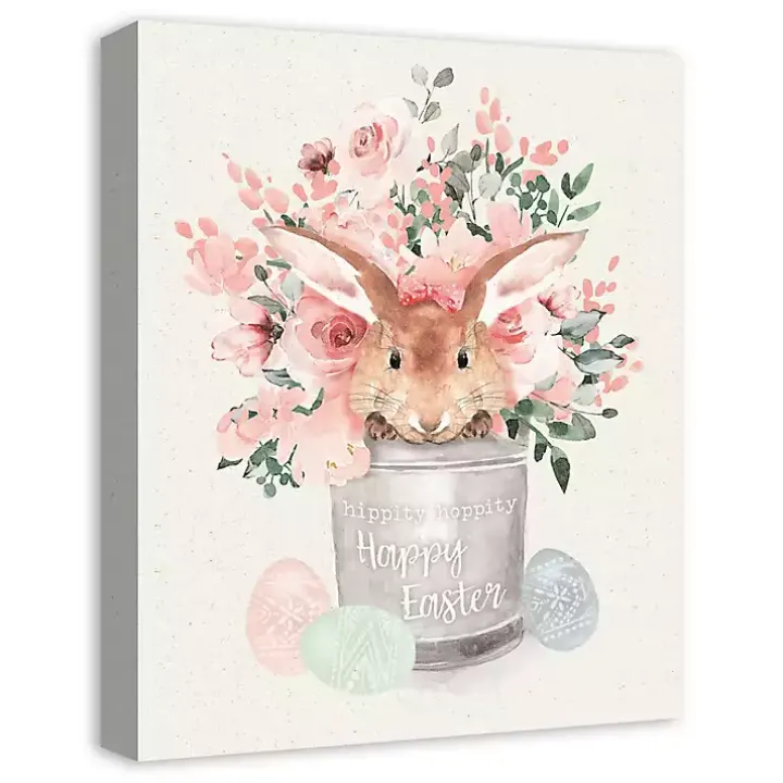 Easter Bunny Bucket Canvas Art Print